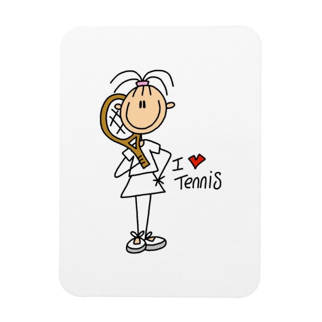 Weibliche Ich Liebe Tennis Magnet (Vertikal)
