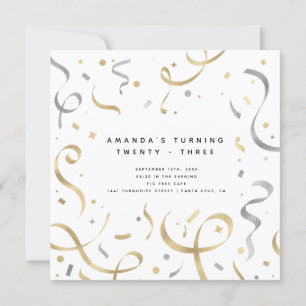 Weibliche Imitate Gold & Silber Moderne Erwachsene Einladung