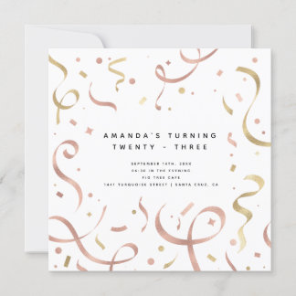 Weibliche Imitate Goldene Foil Moderne Erwachsene  Einladung