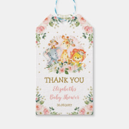 Weibliche Jungle Tiere Rosa Bläschen Baby Dusche Geschenkanhänger