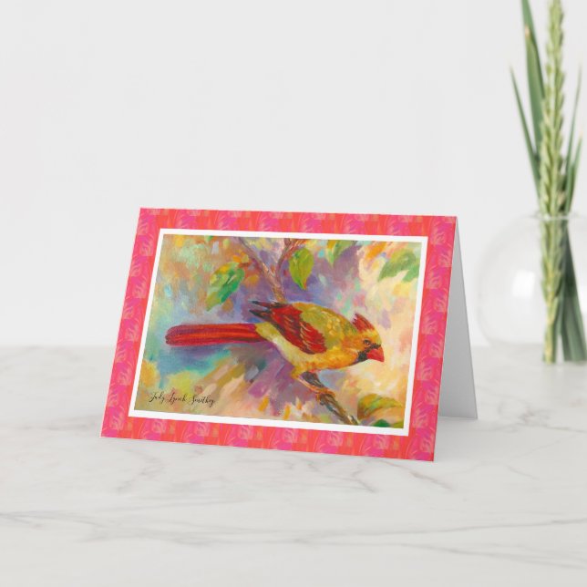 Weibliche Kardinals-Raum-Anmerkungs-Karte Karte (Vorderseite)