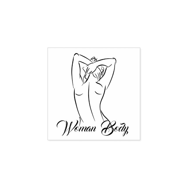 Weibliche Körperkonturspray als Wellness-Center Gummistempel (Prägung)