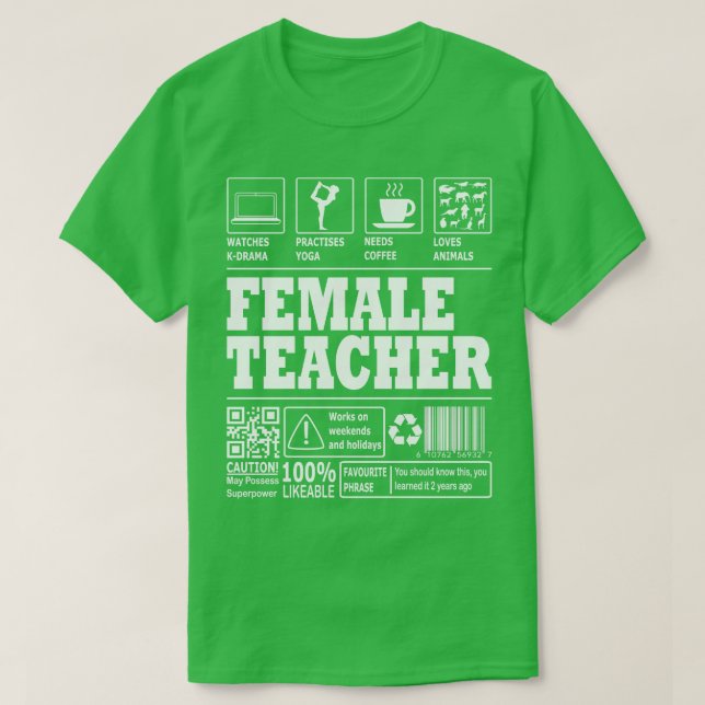 Weibliche Lehrerin T-Shirt (Design vorne)