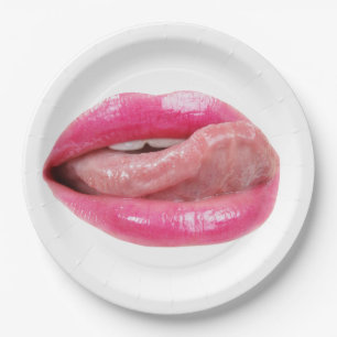 Weibliche Lippen Pappteller