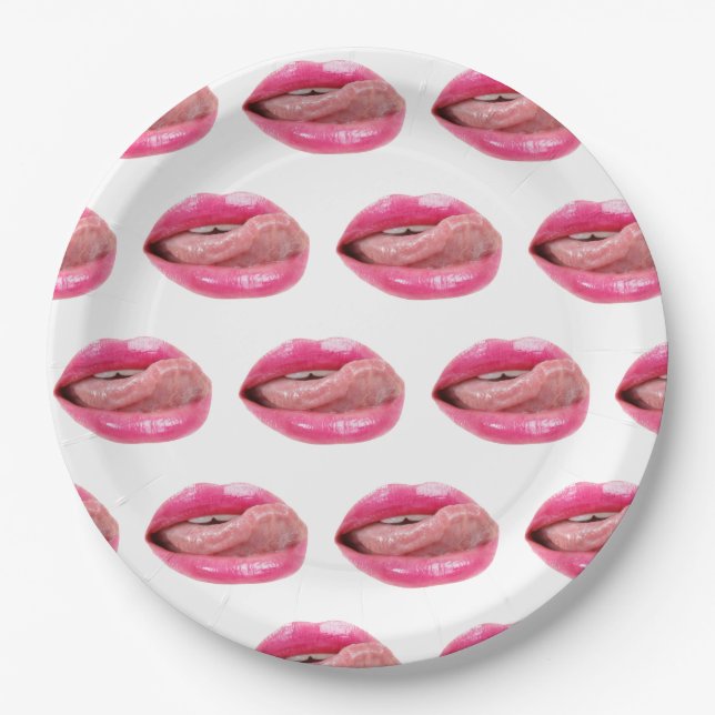 Weibliche Lippen Pappteller (Vorderseite)