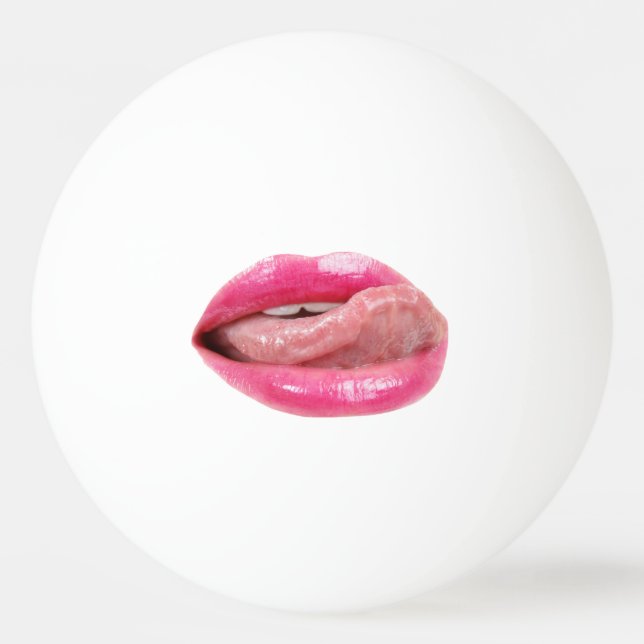 Weibliche Lippen Tischtennisball (Vorderseite)