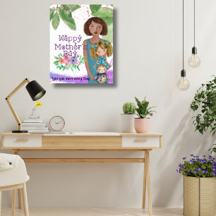 Weibliche Mutter mit Kindern   Muttertag Poster