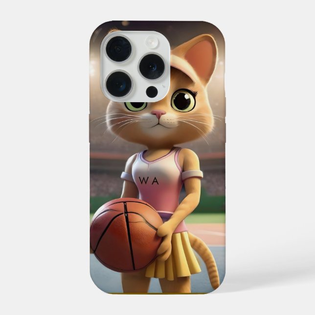 Weibliche Netball-Katze, iPhone Hülle (Rückseite)