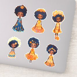 Weibliche Niedliche Blume Aufkleber