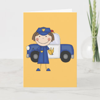 Weibliche Polizeibeamte-T-Shirts und Geschenke Karte