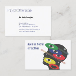 weibliche Psychologen blaue Akzente Visitenkarte