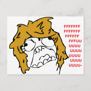 Weibliche Rage Postkarte