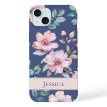 Weibliche Rosa Blume Blue Phone Case