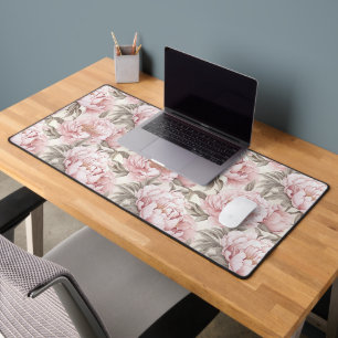 Weibliche Rosa Pink Peony Desk Mat Schreibtischunterlage