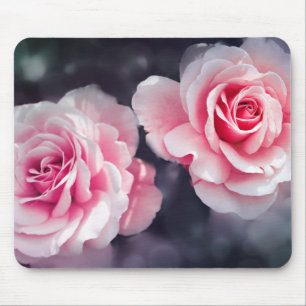 Weibliche rosa Rosen-BlumenFoto Mousepad