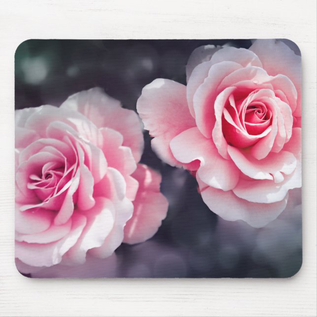 Weibliche rosa Rosen-BlumenFoto Mousepad (Vorne)