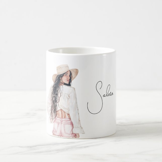 Weibliche rosa Shorts  Kaffeetasse (Mittel)