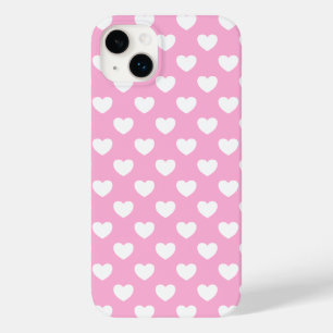 Weibliche rosa und weiße Herzen Case-Mate iPhone 14 Plus Hülle