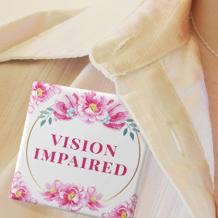 Weibliche Rosa Wilde Rosen Florale Sehbehinderung Button