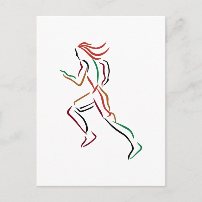 Weibliche Runner Postkarte (Vorderseite)