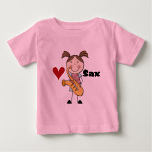 Weibliche Saxophon-Spieler-T-Shirts und Geschenke Baby T-shirt