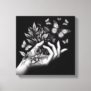 Weibliche Schmetterlingsillustration Minimalistisc Leinwanddruck