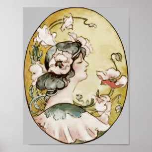 Weibliche Schönheit Charme Eleganz Porträt Poster
