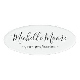 Weibliche Schrift elegant weiß Namenschild