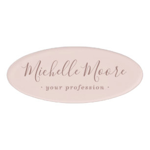 Weibliche Schrift, elegantes Rosa Namenschild