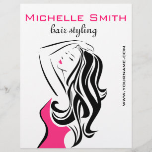 Weibliche schwarze und rosa Mode Mädchen Frisur St Flyer