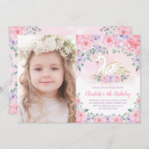 Weibliche Schweine Prinzessin Rosa Lila Blume Gebu Einladung