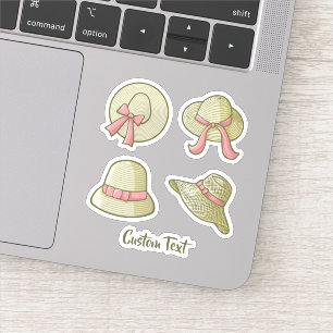 Weibliche Sommerhats gelb Aufkleber