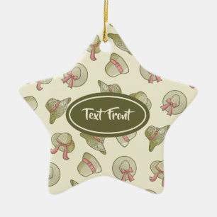 Weibliche Sommerhats gelb Keramik Ornament