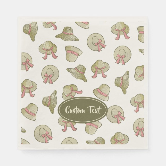 Weibliche Sommerhats gelb Serviette (Vorderseite)