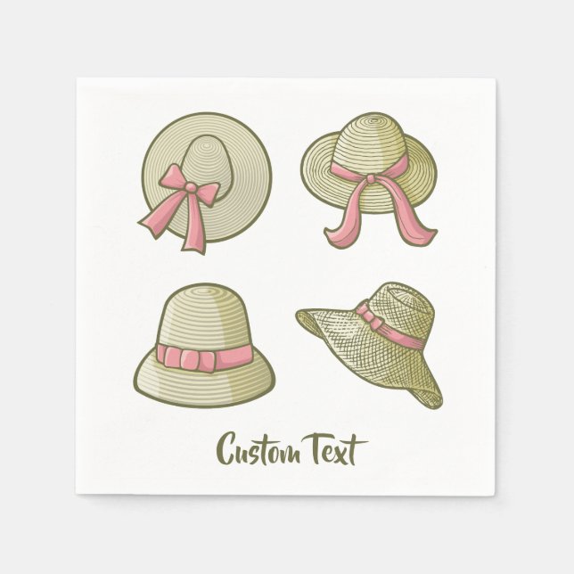 Weibliche Sommerhats gelb Serviette (Vorderseite)