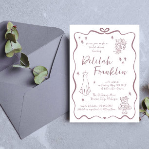 Weibliche Stimmen Hand Drawn Doodle Brautparty Einladung