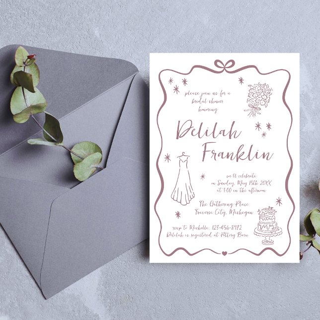 Weibliche Stimmen | Hand Drawn Doodle | Brautparty Einladung (Von Creator hochgeladen)