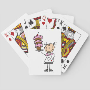 Weibliche Stockfigur-Bäckerin Spielkarten