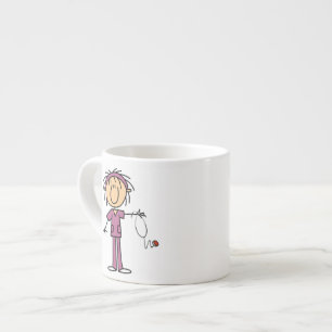 Weibliche Stockfigur Krankenschwester Espressotasse