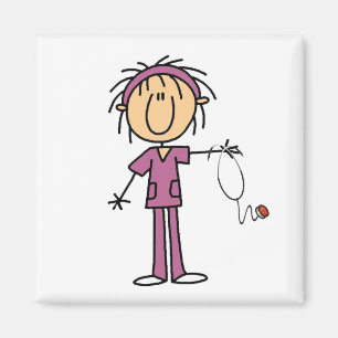 Weibliche Stockfigur Krankenschwester Magnet