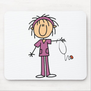 Weibliche Stockfigur Krankenschwester Mousepad