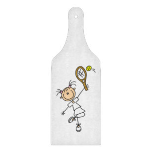 Weibliche Stockfigur Tennisspielerin Schneidebrett