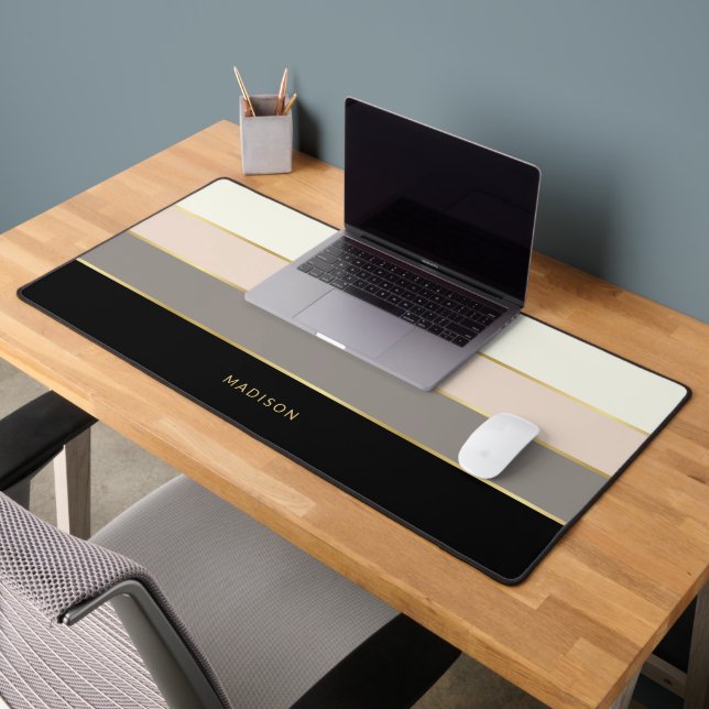Weibliche Streifen mit Ihrem Namen Schreibtischunterlage (Büro 2)