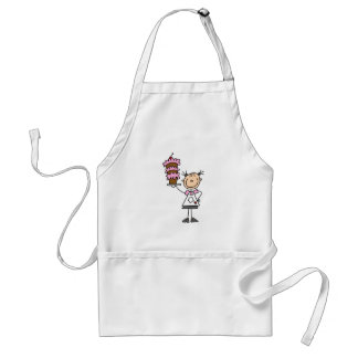 Weibliche Strichmännchen-Bäcker-T-Shirts und Schürze