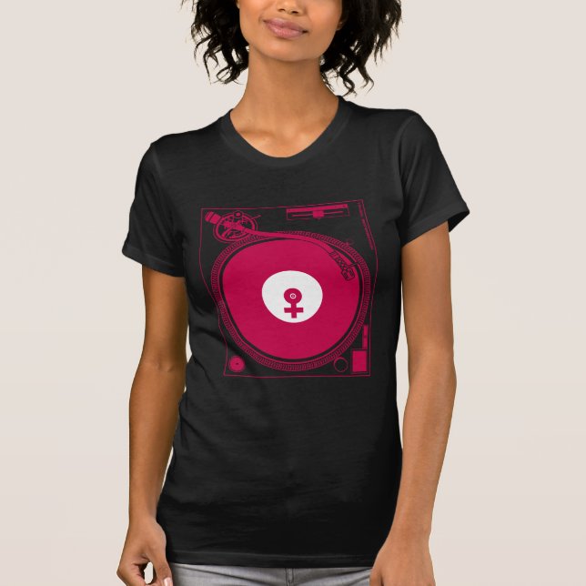 Weibliche Symbol-Turntable-Plattform - T-Shirt (Vorderseite)