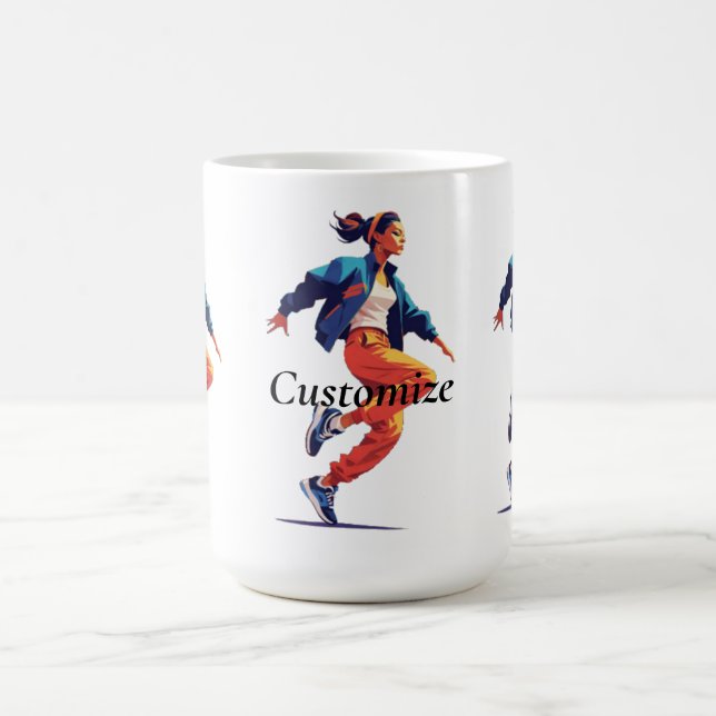 Weibliche Tänzerin Hip Hop Thunder_Cove Kaffeetasse (Mittel)