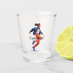 Weibliche Tänzerin Hip Hop Thunder_Cove Schnapsglas