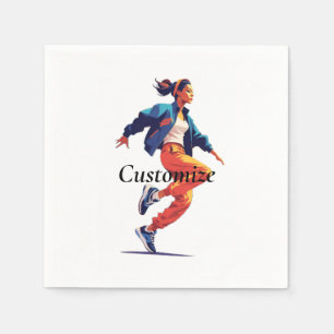 Weibliche Tänzerin Hip Hop Thunder_Cove Serviette