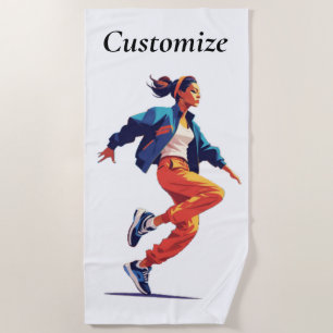 Weibliche Tänzerin Hip Hop Thunder_Cove Strandtuch
