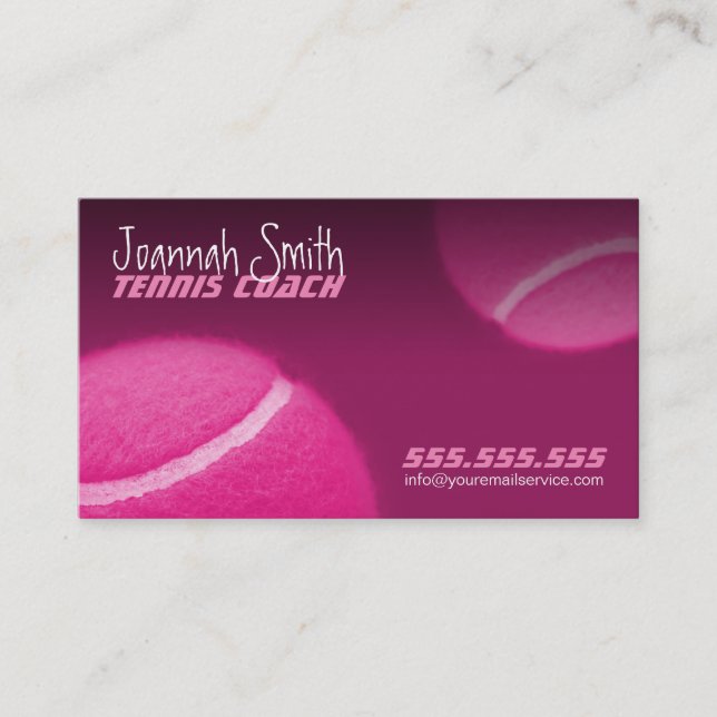 Weibliche Tennis-Trainer-Karte - Tennis Visitenkarte (Vorderseite)